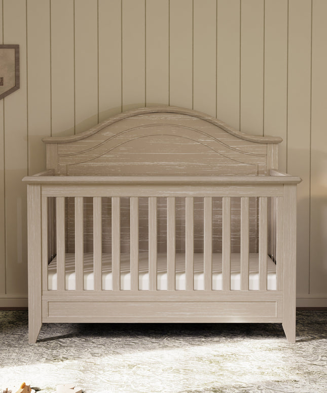 Beckett Rustic 4-in-1 Convertible Curve Top Crib