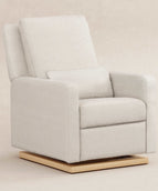 Ivory Boucle with Light Wood Base