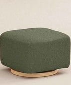 Olive Boucle with Light Wood Base