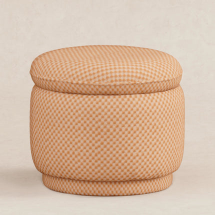 Enoki Storage Ottoman in Velvet Checker