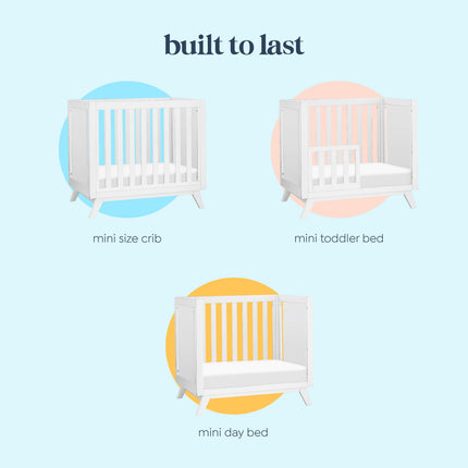 Otto 3-in-1 Convertible Mini Crib with 4" Mattress