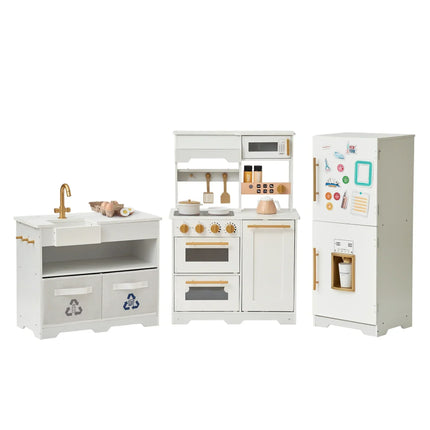 LITTLE CHEF ATLANTA LARGE MODULAR PLAY KITCHEN - WHITE/GOLD