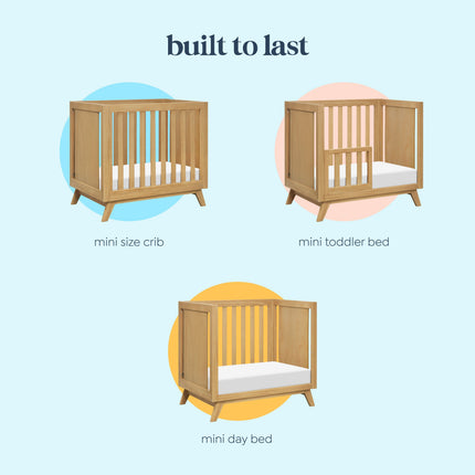 Otto 3-in-1 Convertible Mini Crib with 4" Mattress