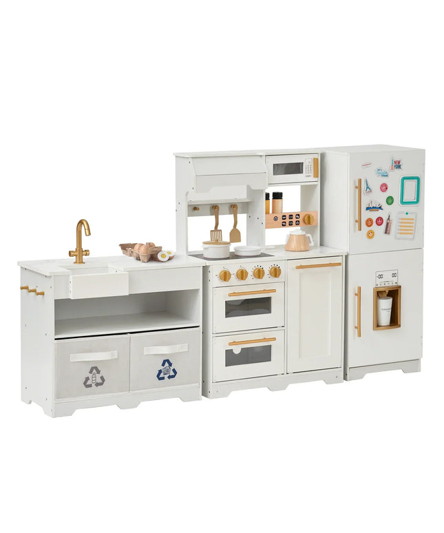 LITTLE CHEF ATLANTA LARGE MODULAR PLAY KITCHEN - WHITE/GOLD