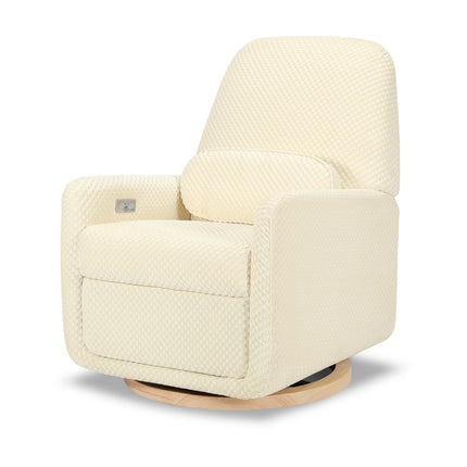 Arc Electronic Recliner and Swivel Glider in Velvet Checker with USB port