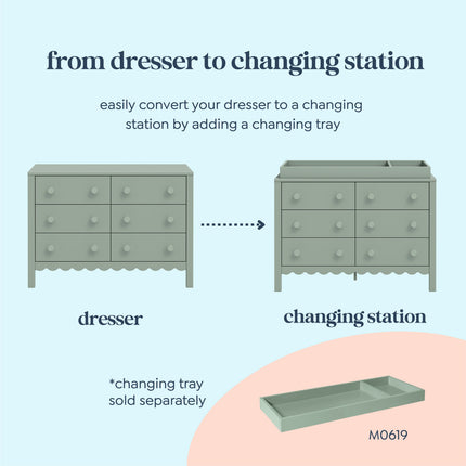 Sammy Scallop 6-Drawer Dresser