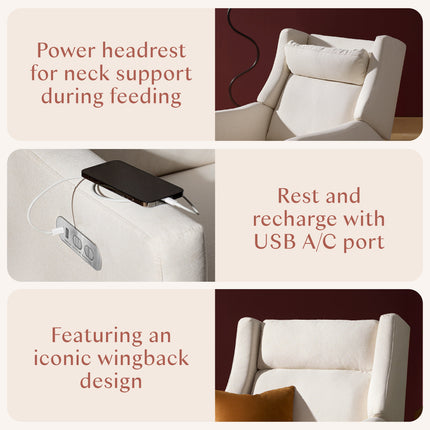 Kiwi Plus Power Recliner and Swivel Glider with Power Adjustable Headrest and USB Port