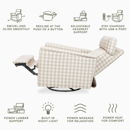 Willa Deluxe Power Recliner and Swivel Glider with Heat and Massage