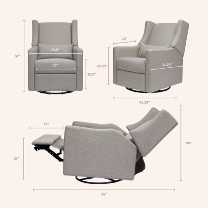 Kiwi Electronic Recliner and Swivel Glider with USB port