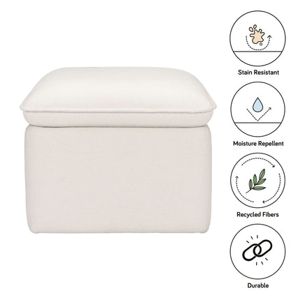 Cali Storage Ottoman in Eco-Performance Fabric | Water Repellent & Stain Resistant
