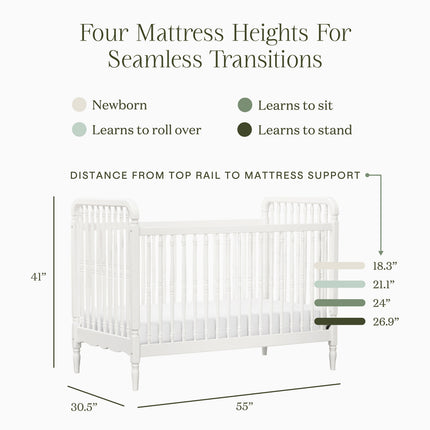 Liberty 3-in-1 Convertible Spindle Crib with Toddler Bed Conversion Kit