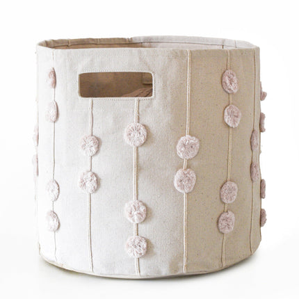 Pompom Storage Basket - Blush Oat
