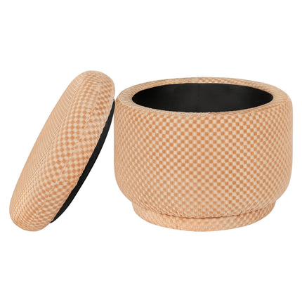Enoki Storage Ottoman in Velvet Checker