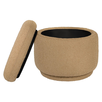 Enoki Storage Ottoman in Boucle