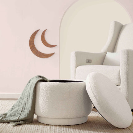 Enoki Storage Ottoman in Boucle