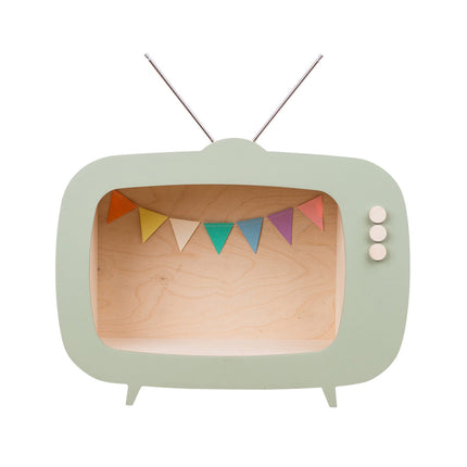 Up Warsaw Kids TV Wooden Shelf - Sage Green