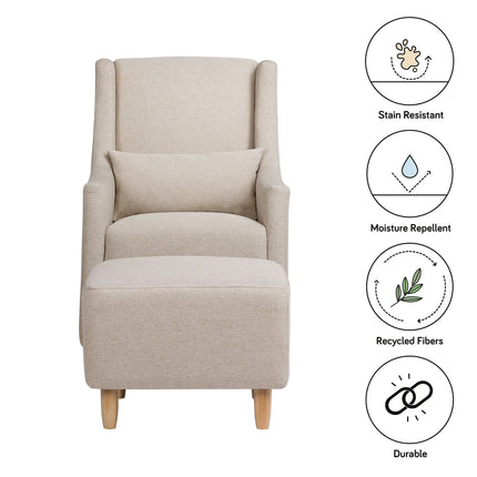 Toco Swivel Glider and Ottoman in Eco-Performance Fabric | Water Repellent & Stain Resistant