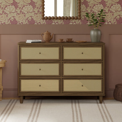 Marin with Cane 6 Drawer Assembled Dresser
