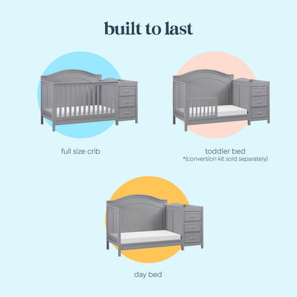 Charlie 4-in-1 Convertible Crib and Changer Combo