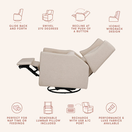 Kiwi Electronic Recliner and Swivel Glider with USB port