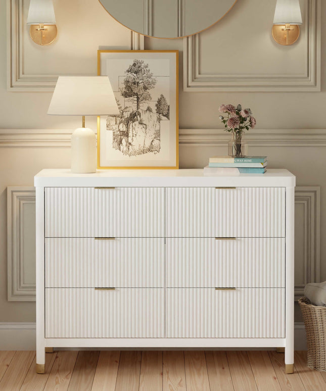 Brimsley Tambour 6-Drawer Assembled Dresser