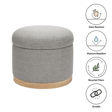 Naka Storage Ottoman in Eco-Performance Fabric | Water Repellent & Stain Resistant