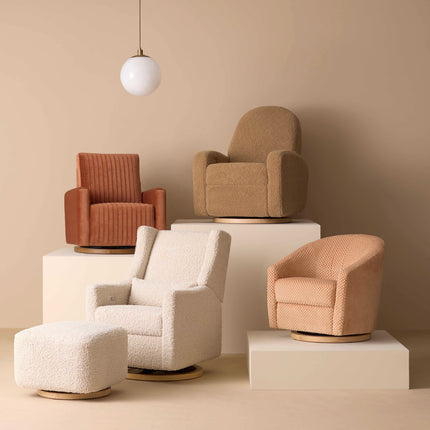 Poe Channeled Swivel Glider in Velvet