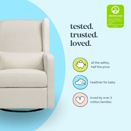 Arlo Recliner and Swivel Glider | Ivory Boucle Fabric