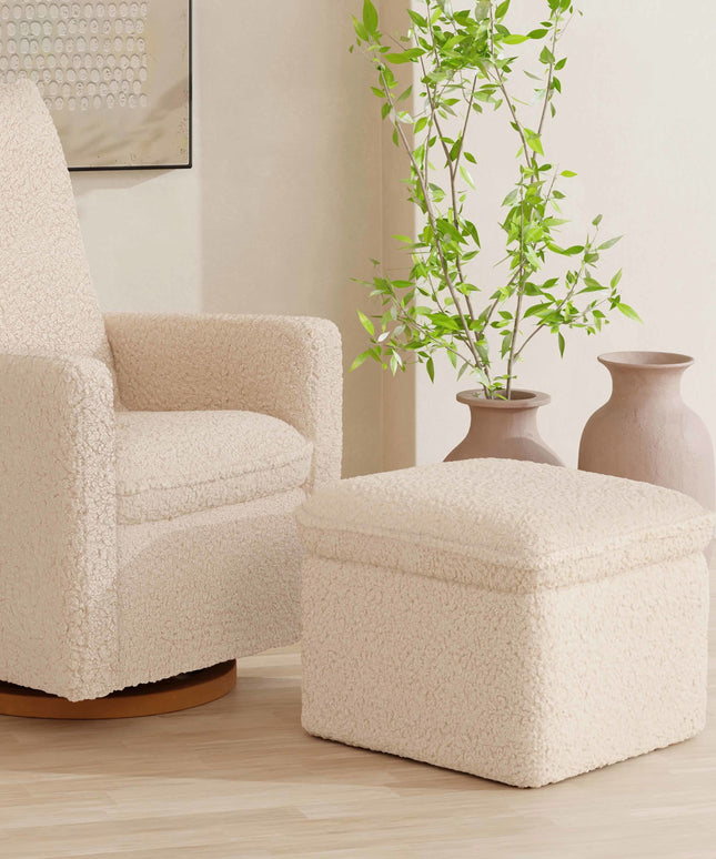 Cali Storage Ottoman in Shearling