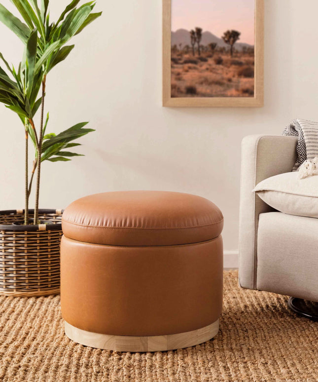 Naka Storage Ottoman in Vegan Leather