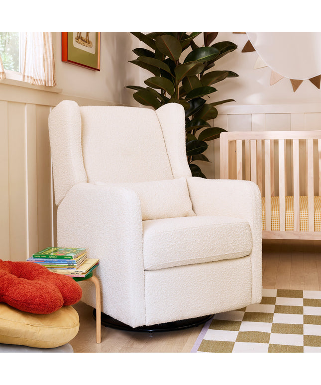 Arlo Recliner and Swivel Glider | Ivory Boucle Fabric
