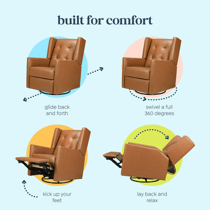 Maddox Recliner and Swivel Glider in Vegan Leather