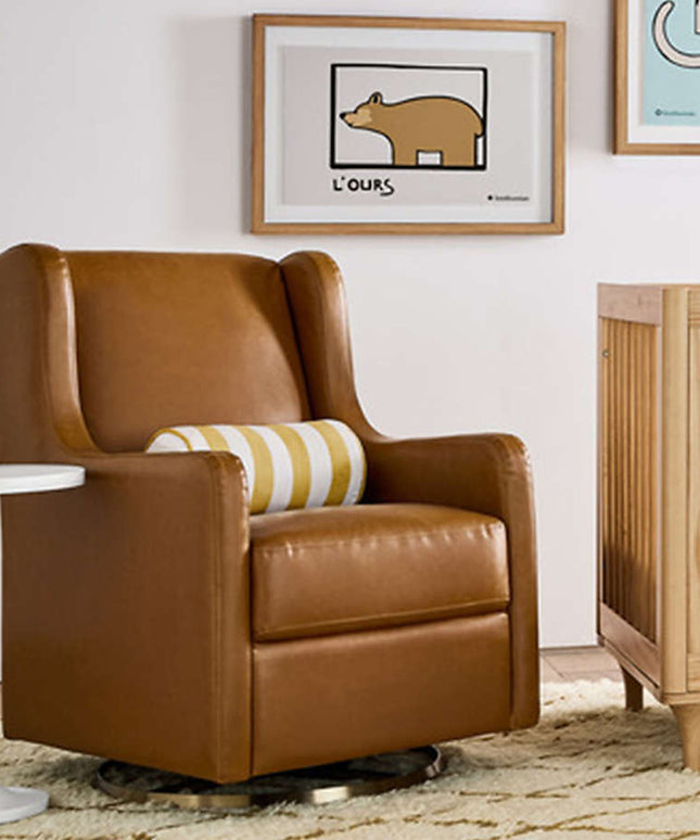 Wally Swivel Glider in Vegan Leather