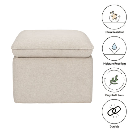 Cali Storage Ottoman in Eco-Performance Fabric | Water Repellent & Stain Resistant