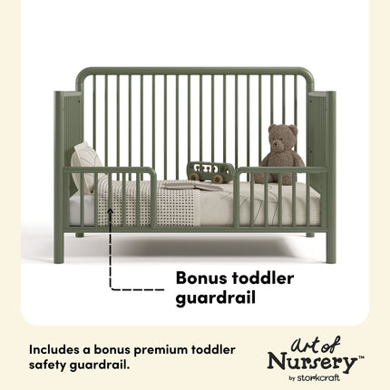 Storkcraft® Porto Deluxe 5-in-1 Convertible Crib with Bonus Toddler Guardrail