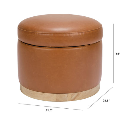 Naka Storage Ottoman in Vegan Leather