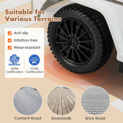 3-in-1 Ride on Push Car Mercedes Benz G350 Stroller Sliding Car With Canopy-White