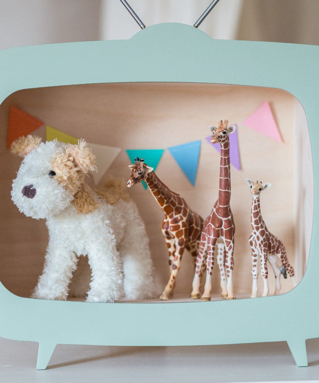 Up Warsaw Kids TV Wooden Shelf - Sage Green