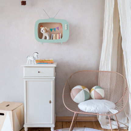 Up Warsaw Kids TV Wooden Shelf - Sage Green