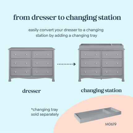 Kalani 6-Drawer Double Wide Dresser