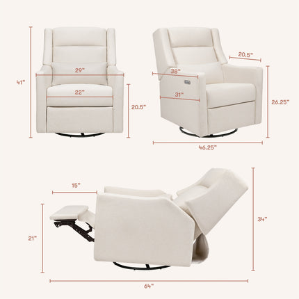 Kiwi Plus Power Recliner and Swivel Glider with Power Adjustable Headrest and USB Port