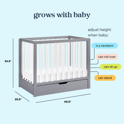 Colby 4-in-1 Convertible Mini Crib with Trundle
