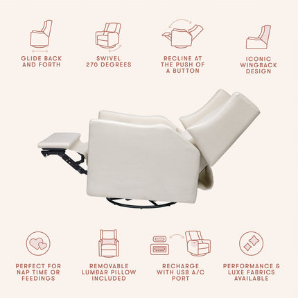 Kiwi Electronic Recliner and Swivel Glider with USB port