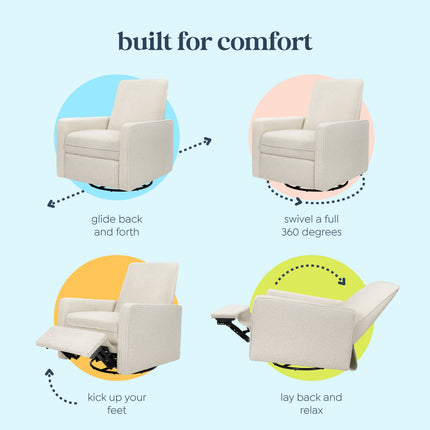 Penny Recliner and Swivel Glider | Ivory Boucle Fabric