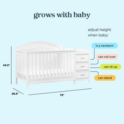 Charlie 4-in-1 Convertible Crib and Changer Combo