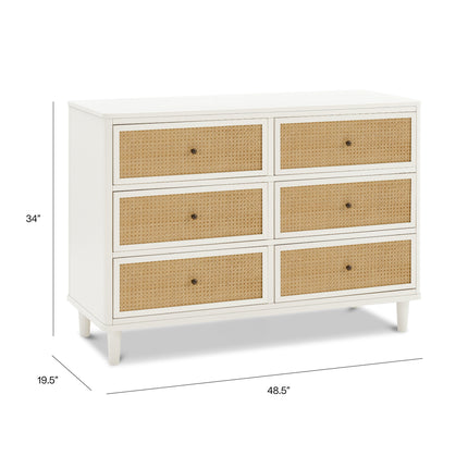 Marin with Cane 6 Drawer Assembled Dresser