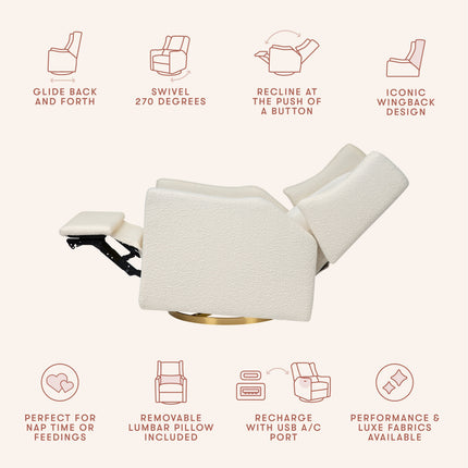 Kiwi Electronic Recliner and Swivel Glider with USB port