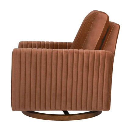 Poe Channeled Swivel Glider in Velvet