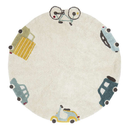 Wheels Washable Rug