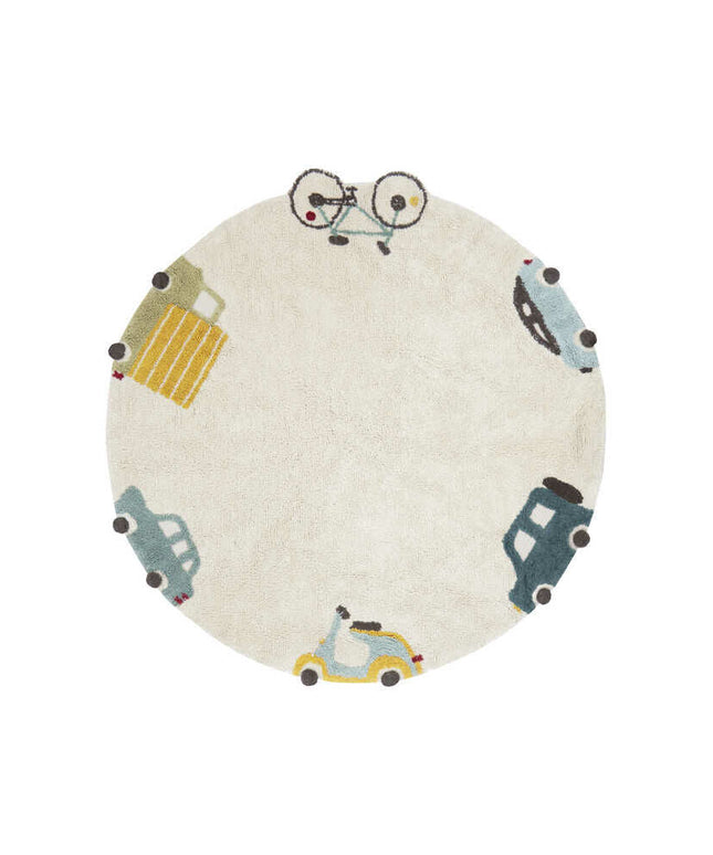 Wheels Washable Rug